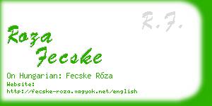 roza fecske business card